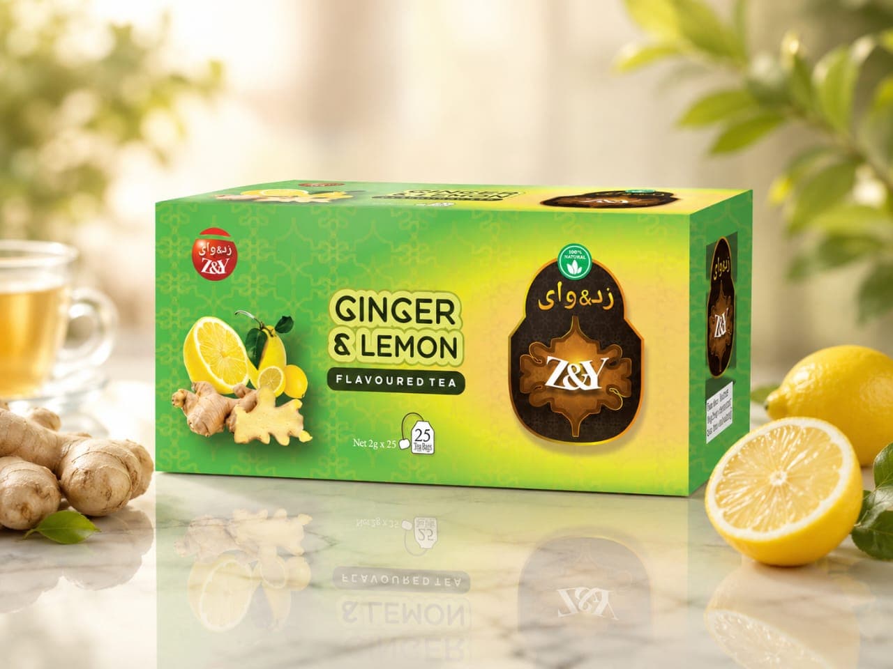 Z&Y Ginger & Lemon Tea product packaging
