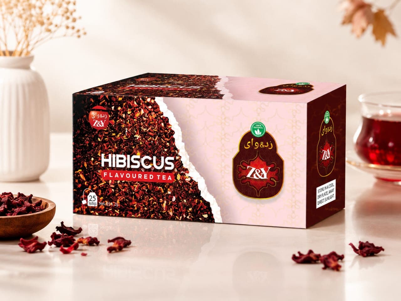 Z&Y Hibiscus Tea product packaging